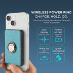 Wireless Power Ring Ultra-Fast 1,500mAh Slim Battery Pack With Phone ring Holder