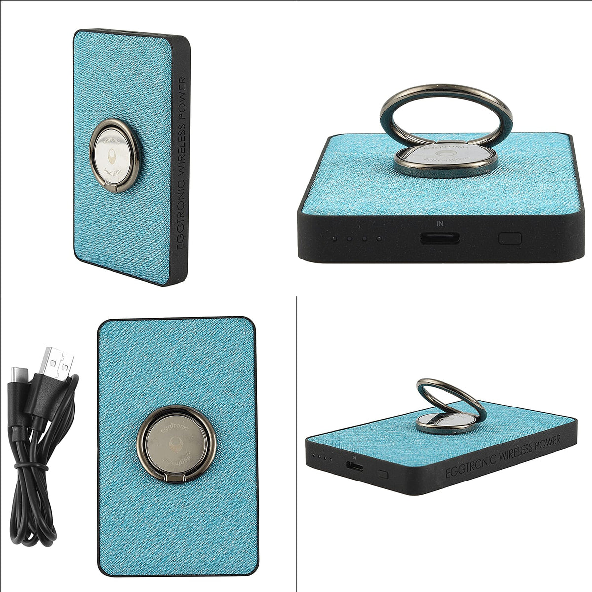 Eggtronic Wireless Power Ring with USB-C Fast Charging - 1,500mAh Power Bank with Holder Ring V32701603 6
