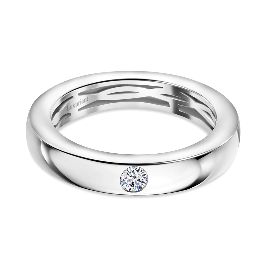 Luxuriant Diamond - Lab Grown Diamond (SI-G/H) Band Ring in Rhodium Overlay Sterling Silver_8021084