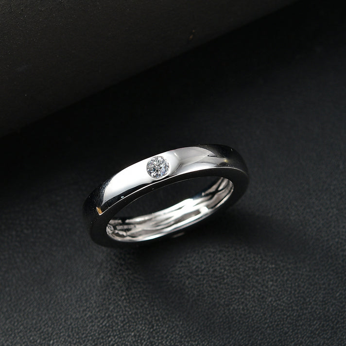 LUXURIANT Lab Grown Diamond (SI G/H) Band Ring in Rhodium Overlay Sterling Silver 8021084 2