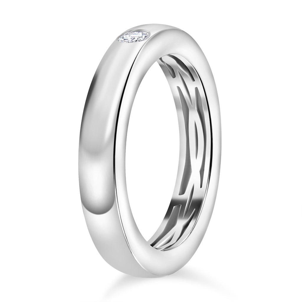 Luxuriant Diamond - Lab Grown Diamond (SI-G/H) Band Ring in Rhodium Overlay Sterling Silver_8021084_3