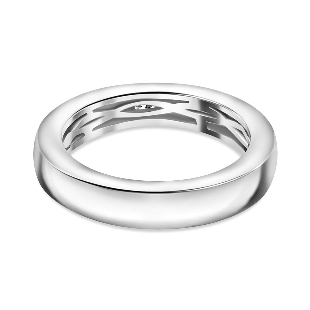 Luxuriant Diamond - Lab Grown Diamond (SI-G/H) Band Ring in Rhodium Overlay Sterling Silver_8021084_4