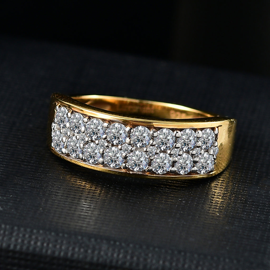 Luxuriant - Lab Grown Diamond (SI/G-H) Cluster Band Ring in 18K Vermeil Yellow Gold Plated Sterling Silver 1.05 Ct._8021453_1