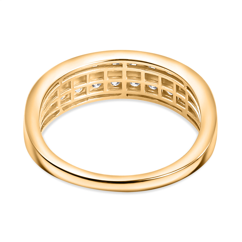 Luxuriant - Lab Grown Diamond (SI/G-H) Cluster Band Ring in 18K Vermeil Yellow Gold Plated Sterling Silver 1.05 Ct._8021453_4