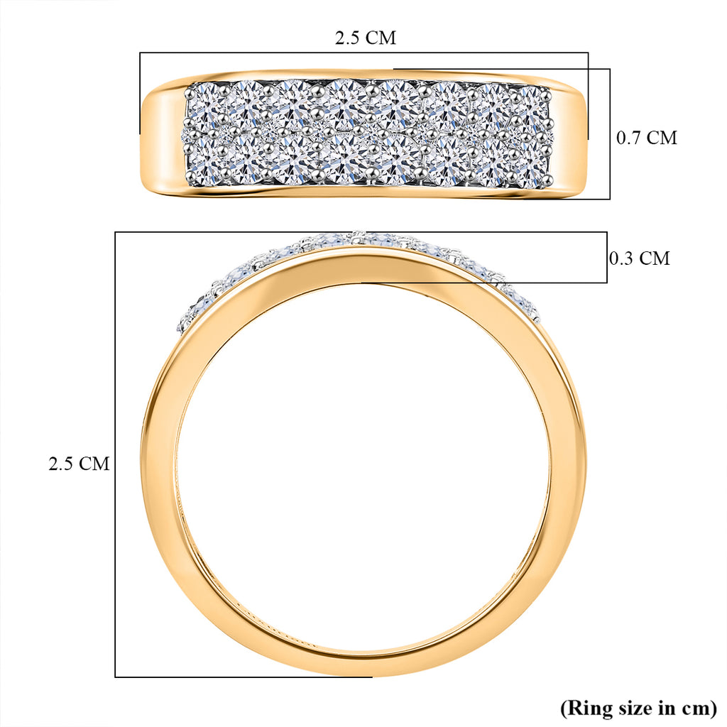 Luxuriant - Lab Grown Diamond (SI/G-H) Cluster Band Ring in 18K Vermeil Yellow Gold Plated Sterling Silver 1.05 Ct._8021453_5