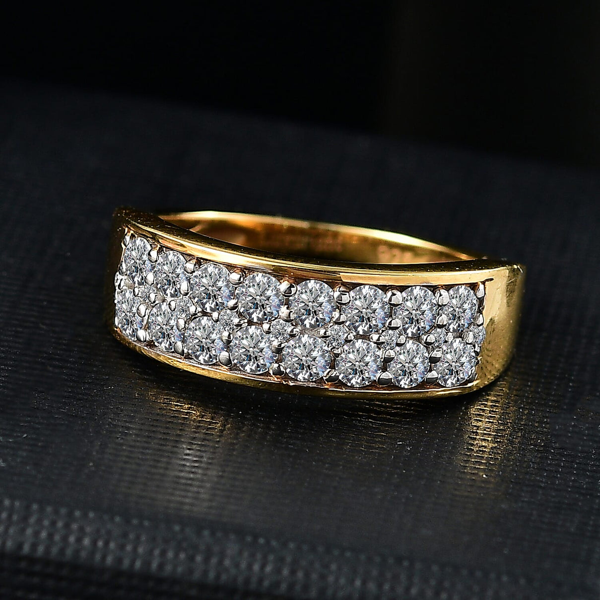 LUXURIANT 1 Ct. Lab Grown Diamond Cluster Ring in 18K Yellow Gold Vermeil Over Sterling Silver 8021454 2