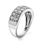 Luxuriant - Lab Grown Diamond (SI/G-H) Cluster Band Ring in Rhodium Overlay Sterling Silver 1.00 Ct._8021464_3