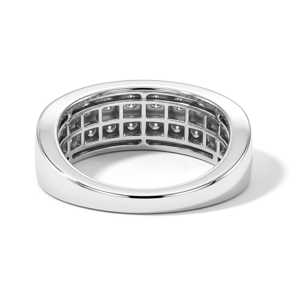 Luxuriant - Lab Grown Diamond (SI/G-H) Cluster Band Ring in Rhodium Overlay Sterling Silver 1.00 Ct._8021464_4