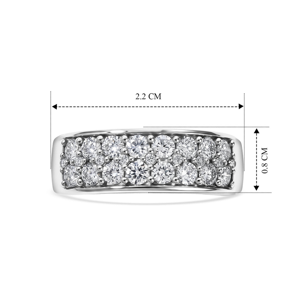 Luxuriant - Lab Grown Diamond (SI/G-H) Cluster Band Ring in Rhodium Overlay Sterling Silver 1.00 Ct._8021464_5