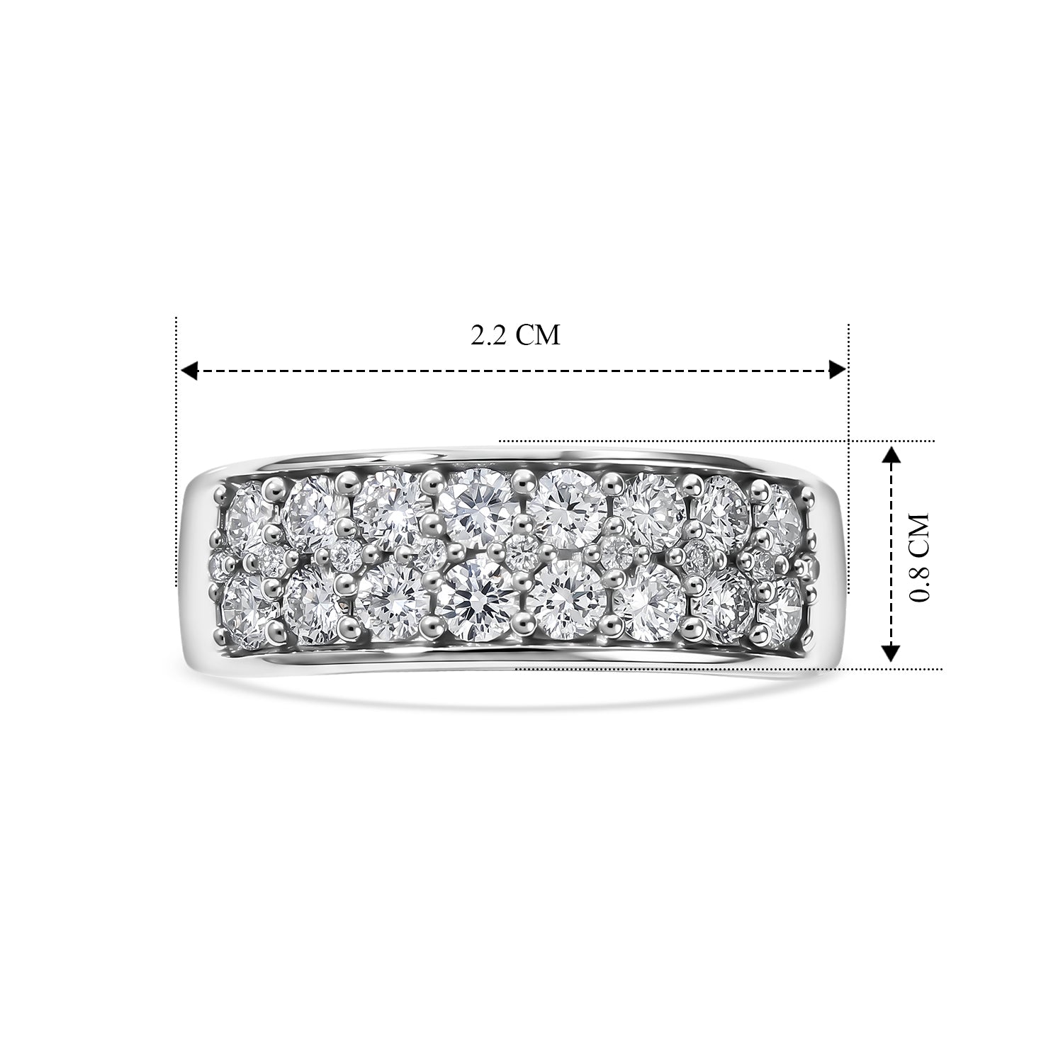 Luxuriant - Lab Grown Diamond (SI/G-H) Cluster Band Ring in Rhodium Overlay Sterling Silver 1.00 Ct. 8021464 6