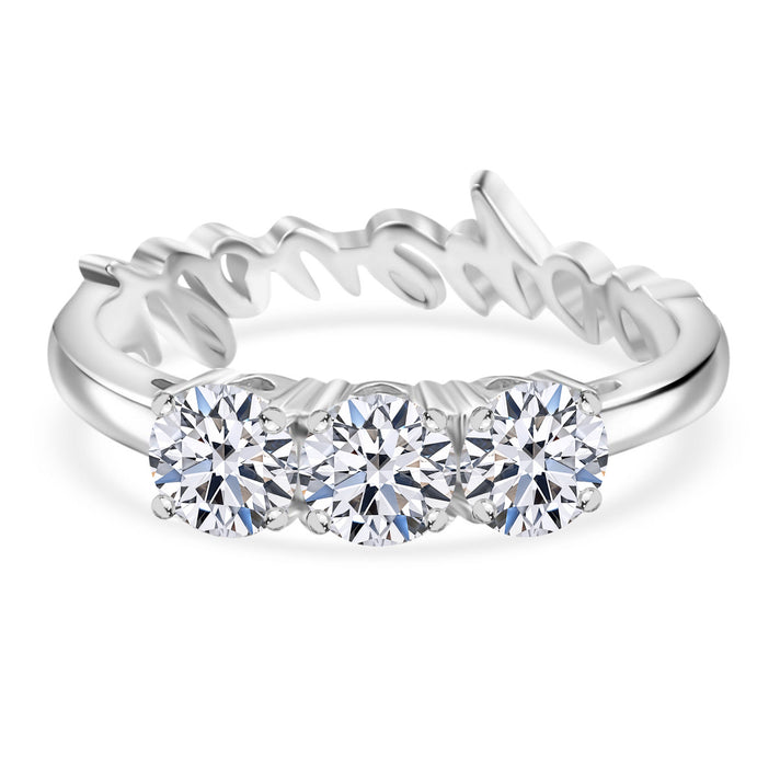 GP Amore Collection 1 Ct. Lab Grown Diamond (SI-G/H) Trilogy Ring in Rhodium Overlay Sterling Silver 8021923 1
