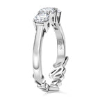GP Amore Collection - Lab Grown Diamond (SI/G-H) & Blue Sapphire Trilogy Ring in Rhodium Overlay Sterling Silver 1.00 Ct._8021923_3