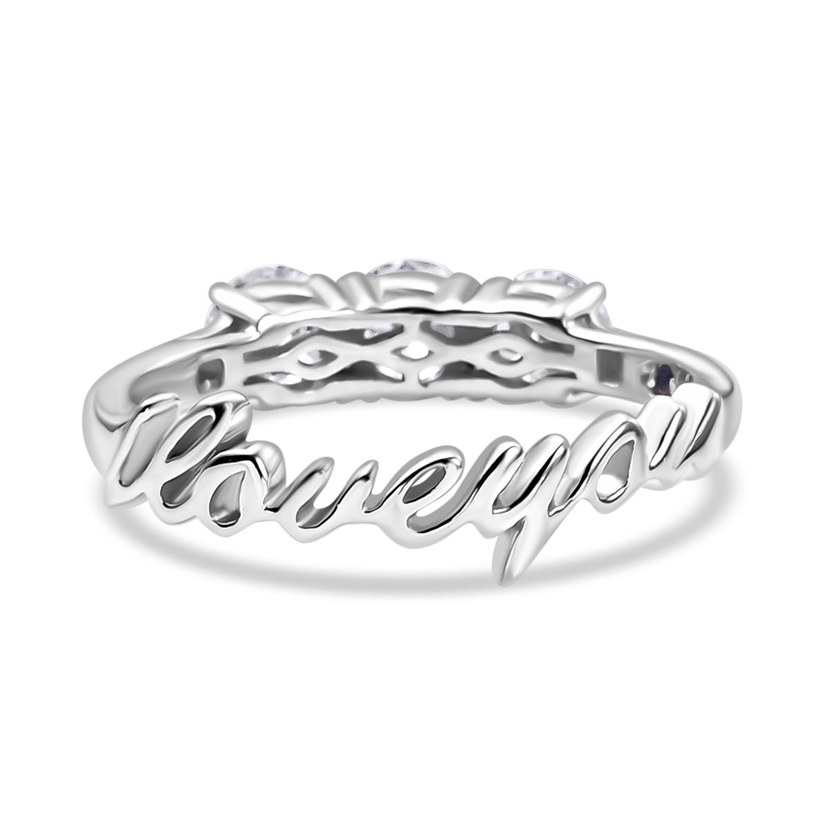 GP Amore Collection 1 Ct. Lab Grown Diamond (SI-G/H) Trilogy Ring in Rhodium Overlay Sterling Silver 8021923 5