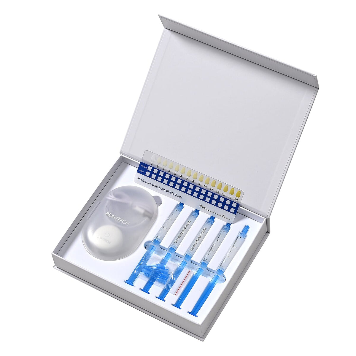 Beautech Professional LED Teeth Whitening Kit - 32 LEDs, 3 Light Modes, 10 Gel Syringes, USB Charging, 16-Min Timer 8021951 0