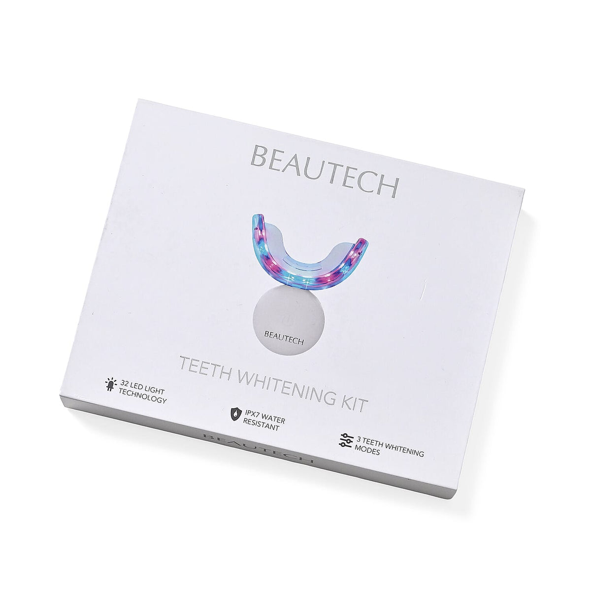 Beautech Professional LED Teeth Whitening Kit - 32 LEDs, 3 Light Modes, 10 Gel Syringes, USB Charging, 16-Min Timer 8021951 8