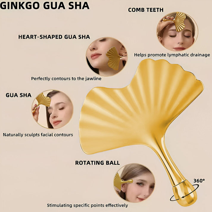 Ginkgo Leaf Gua Sha Face and Neck Massage Tool 8021986 2