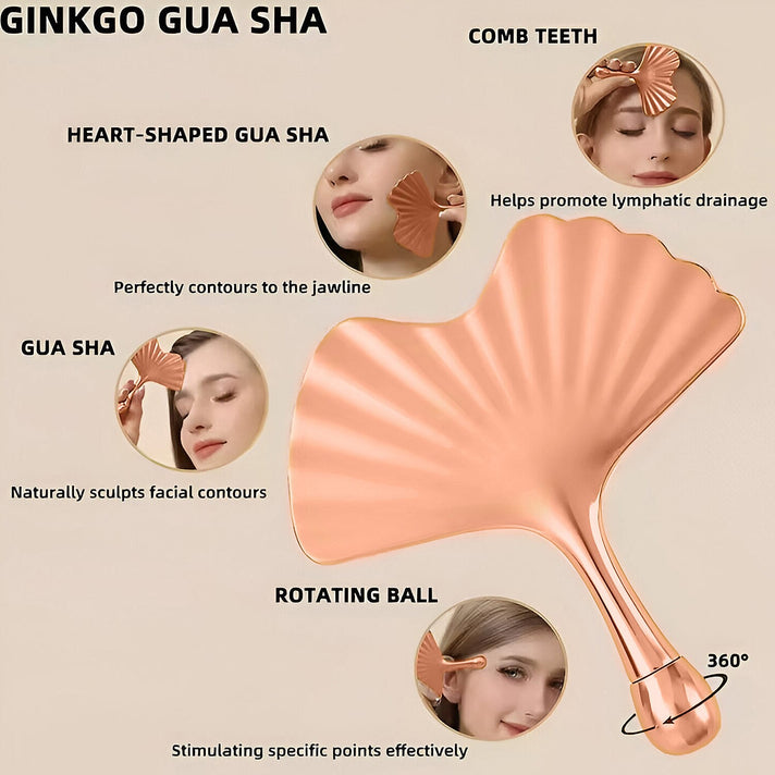 Ginkgo Leaf Gua Sha Face and Neck Massage Tool 8021987 2