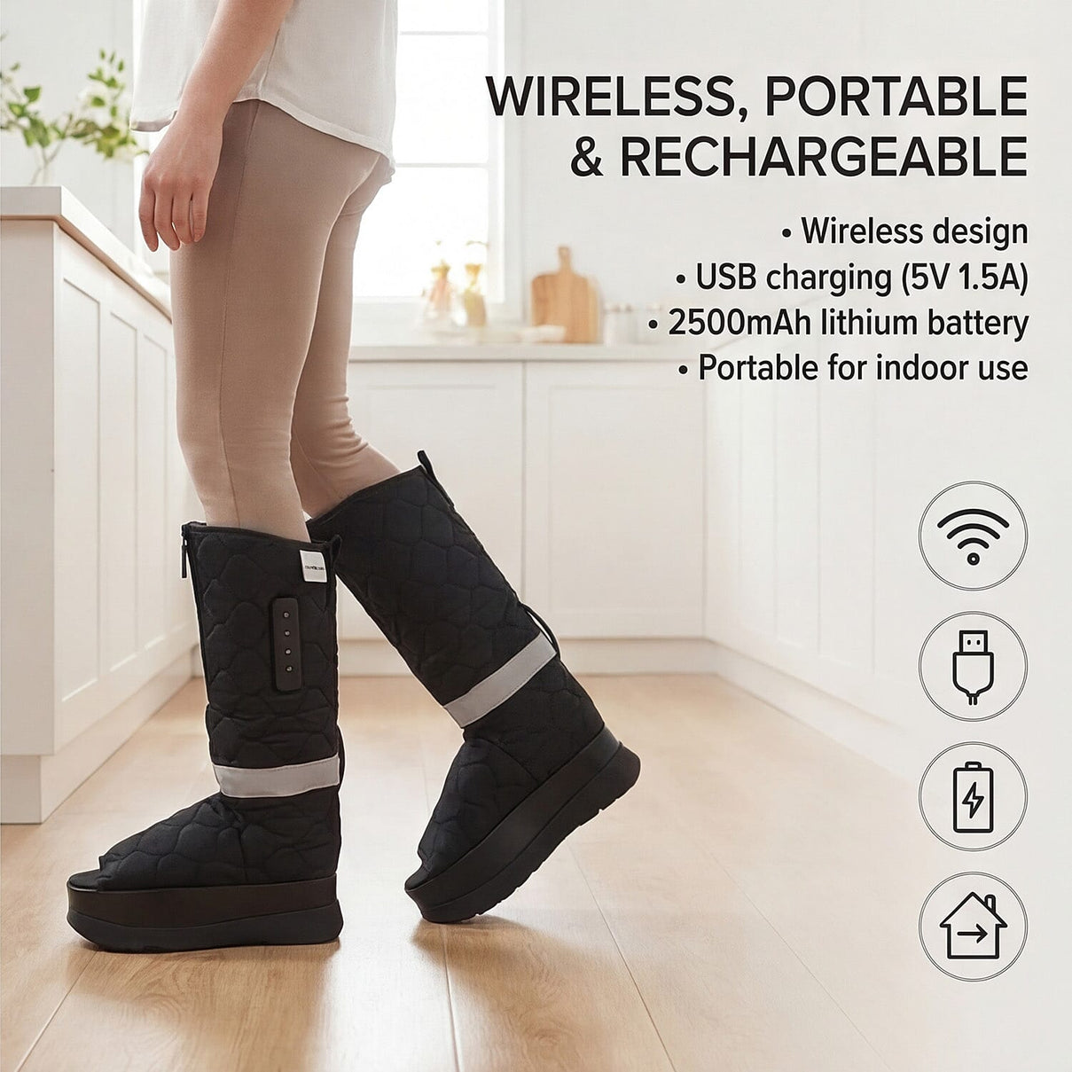 Bliss &amp; Beyond Compression Massager Boots with 3 Heat Modes &amp; 3 Airbag Intensity Settings 8022196 4