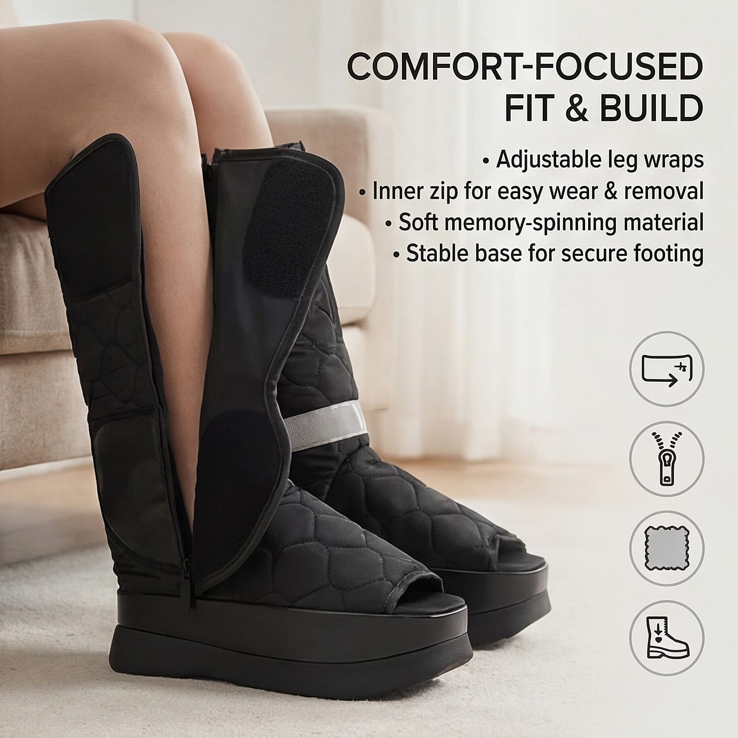 Bliss &amp; Beyond Compression Massager Boots with 3 Heat Modes &amp; 3 Airbag Intensity Settings 8022196 5