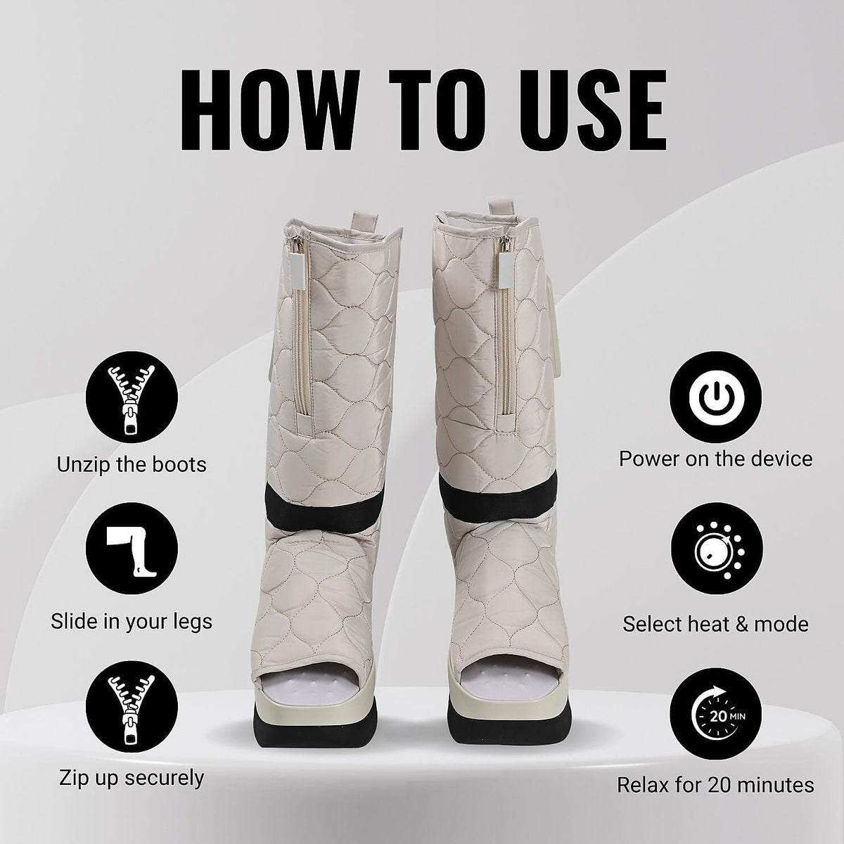 Soulsmart Portable Wireless Leg Massager Boots with Heat &amp; Adjustable Air Pressure 8022198 3