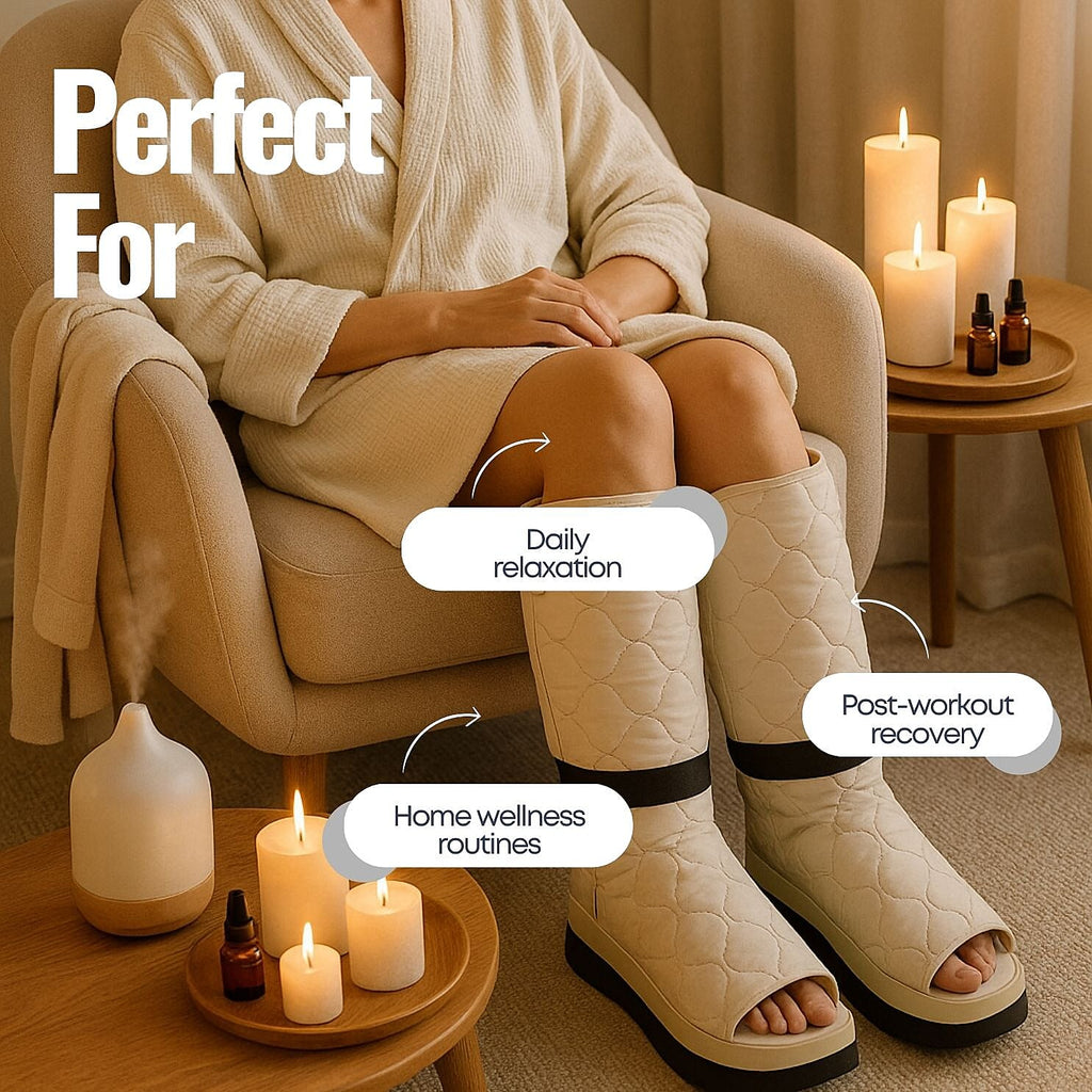 Soulsmart Portable Wireless Leg Massager Boots with Heat & Adjustable Air Pressure