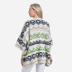 Designer Inspired - La Marey Fuzzy Aztec Pattern Cardigan (OneSize) - Green_8022204_1