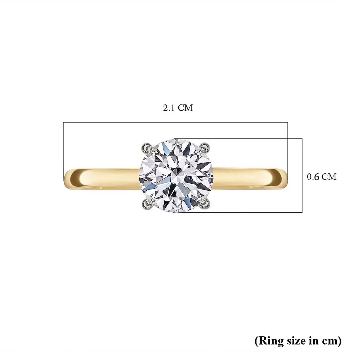 LUXURIANT 1 Ct. Lab Grown Diamond Solitaire Ring in 9K Yellow Gold SGL Certified (SI/G-H) 8022346 6