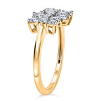 Luxuriant 9K Yellow Gold SGL Certified Lab Grown Diamond (VS/EF) Cluster Boat Ring 1.00 Ct._8022409_4