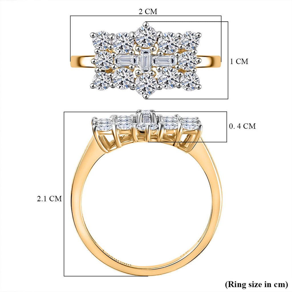 Luxuriant 9K Yellow Gold SGL Certified Lab Grown Diamond (VS/EF) Cluster Boat Ring 1.00 Ct._8022409_6