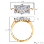 Luxuriant 9K Yellow Gold SGL Certified Lab Grown Diamond (VS/EF) Cluster Boat Ring 1.00 Ct._8022409_6