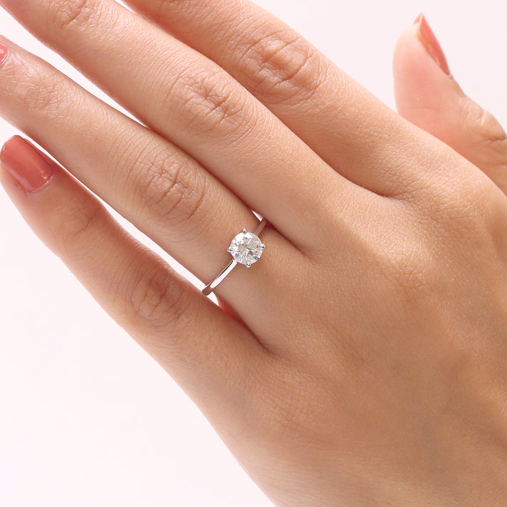 LUXURIANT SGL Certified 1 Ct. Lab Grown Diamond SI G-H Solitaire Ring in 9K White Gold 8022434 2