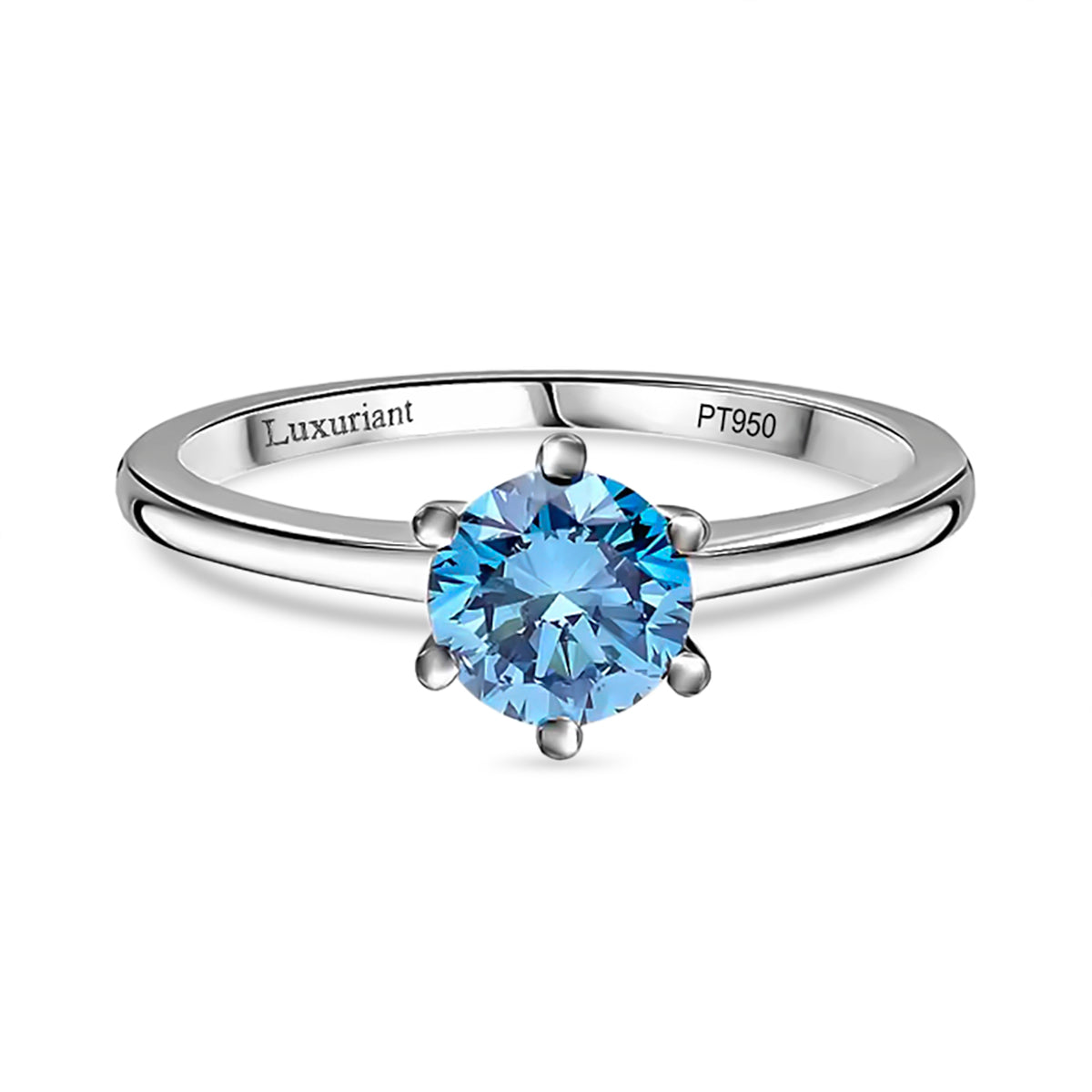 LUXURIANT 1.5 Ct. Blue Lab Grown Diamond Ring in 950 Platinum 8022458 0
