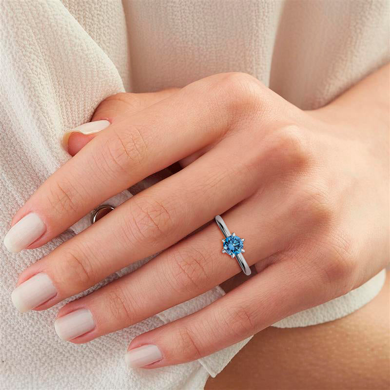 Luxuriant 950 Platinum (VS/SI) Blue Lab Grown Diamond Ring 1.54 Ct._8022458_1