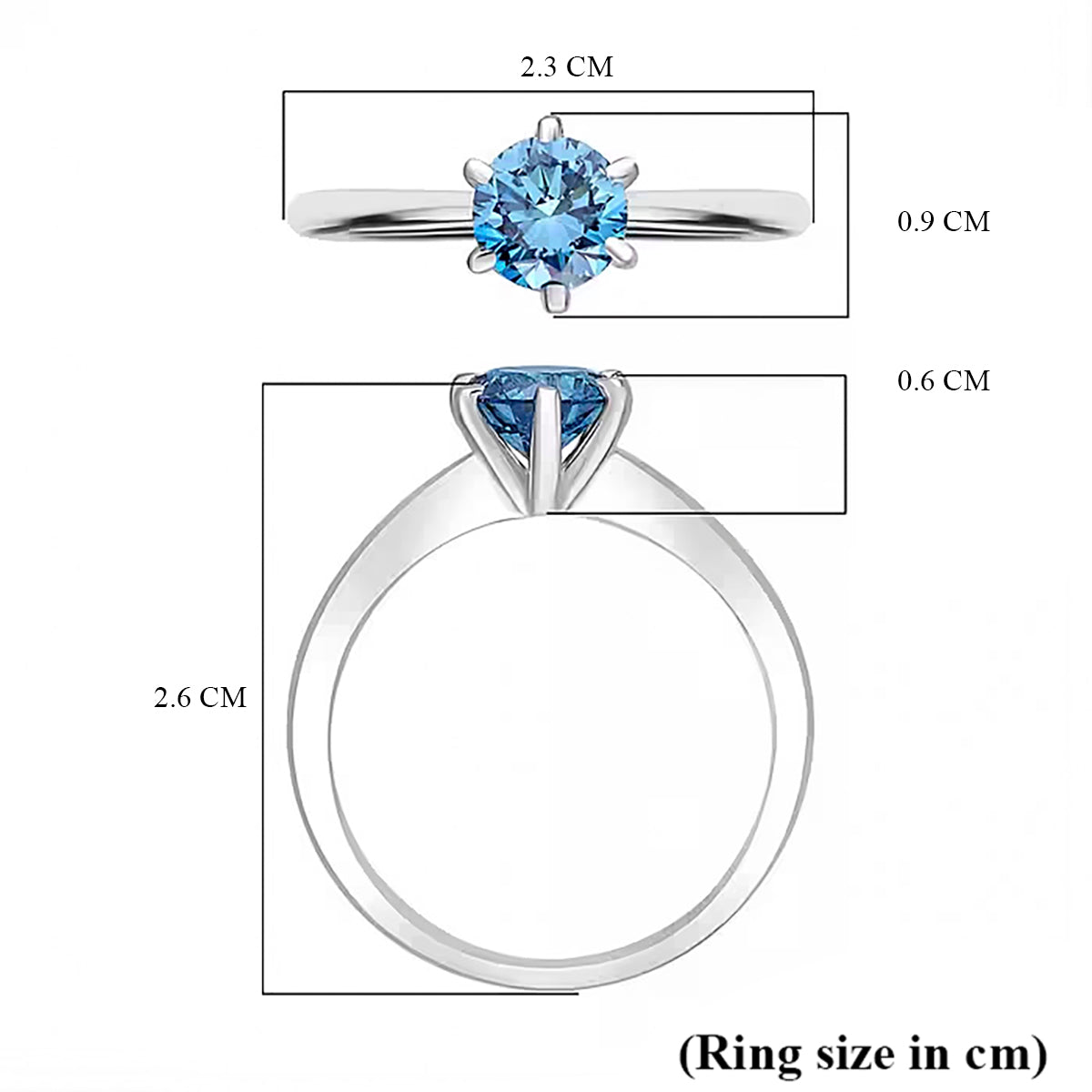 LUXURIANT 1.5 Ct. Blue Lab Grown Diamond Ring in 950 Platinum 8022458 5