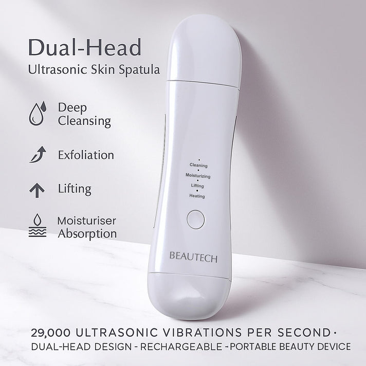 BEAUTECH Dual-Head Rechargeable Ultrasonic Skin Spatula - Portable Ionic Deep Cleansing &amp; Beauty Device 8022505 2
