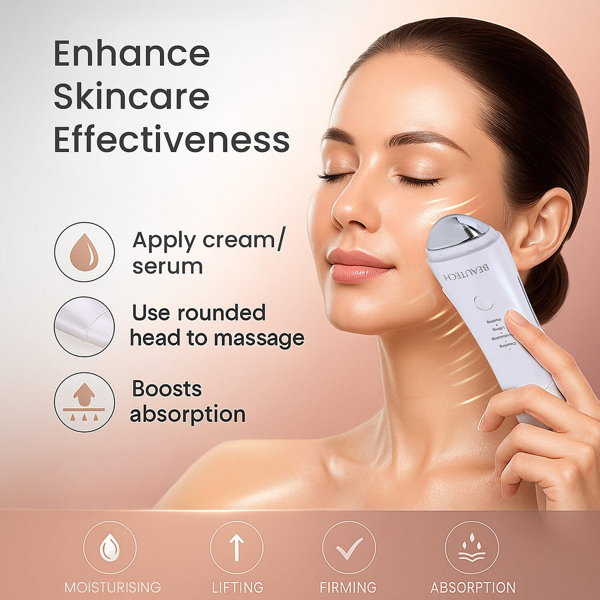 BEAUTECH Dual-Head Rechargeable Ultrasonic Skin Spatula - Portable Ionic Deep Cleansing &amp; Beauty Device 8022505 5