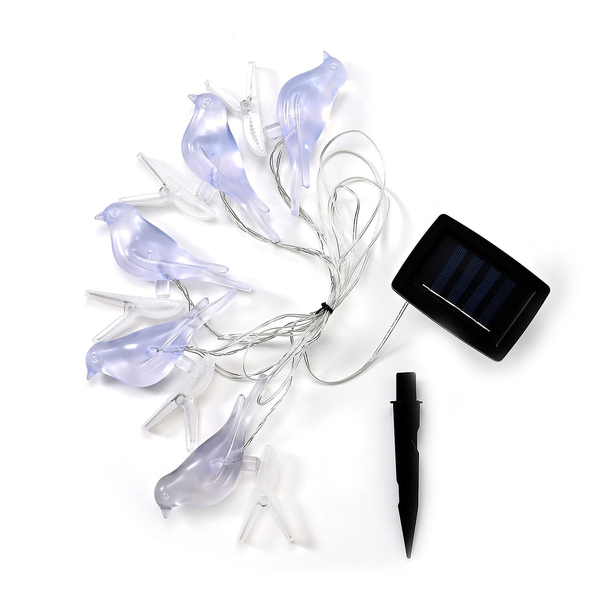 Set of 5 - Rechargeable Solar String Light with Five Birds 8023091 0