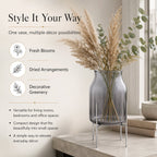 Arti Casa Glass Vase with Metal Stand