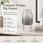 Arti Casa Glass Vase with Metal Stand