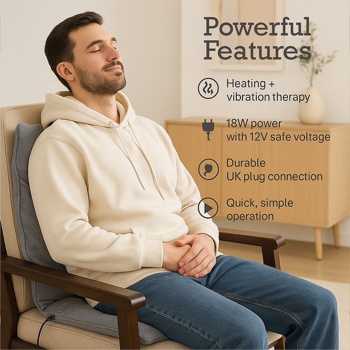 Soul Smart Heated Vibrating Back Massager (Power 18W) - Light Grey 8023763 4