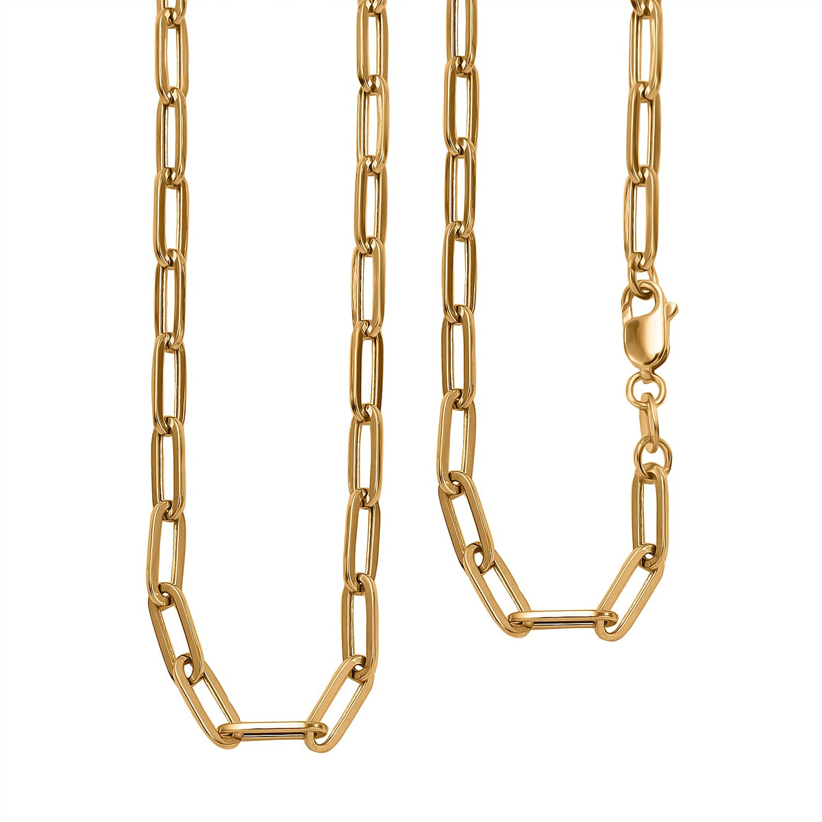 9K Yellow Gold Paperclip Necklace (Size - 18) 8023926 0