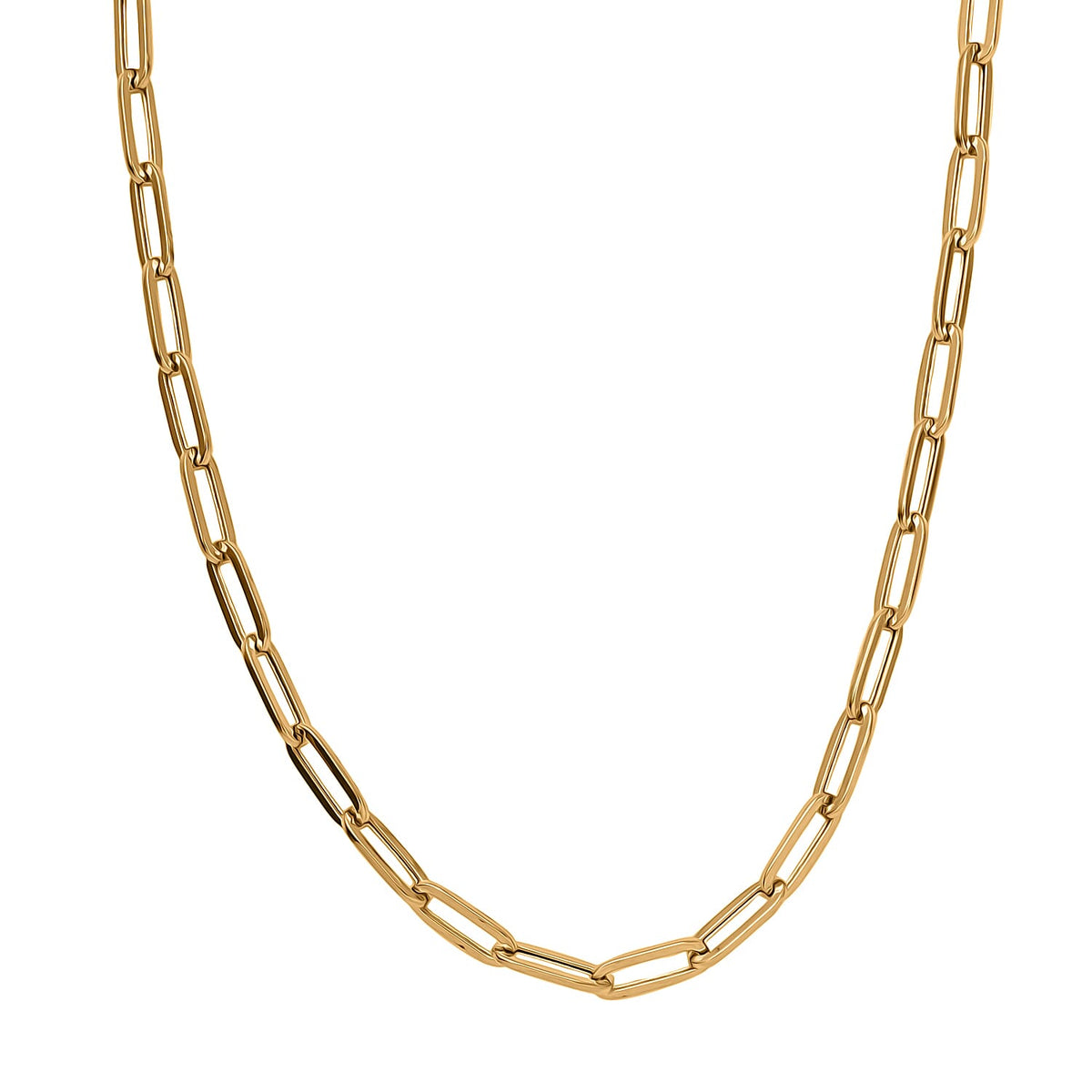 9K Yellow Gold Paperclip Necklace (Size - 18) 8023926 2