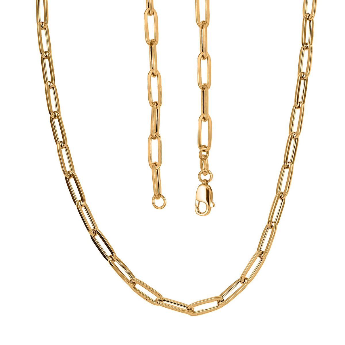 9K Yellow Gold Paperclip Necklace (Size - 18) 8023926 3