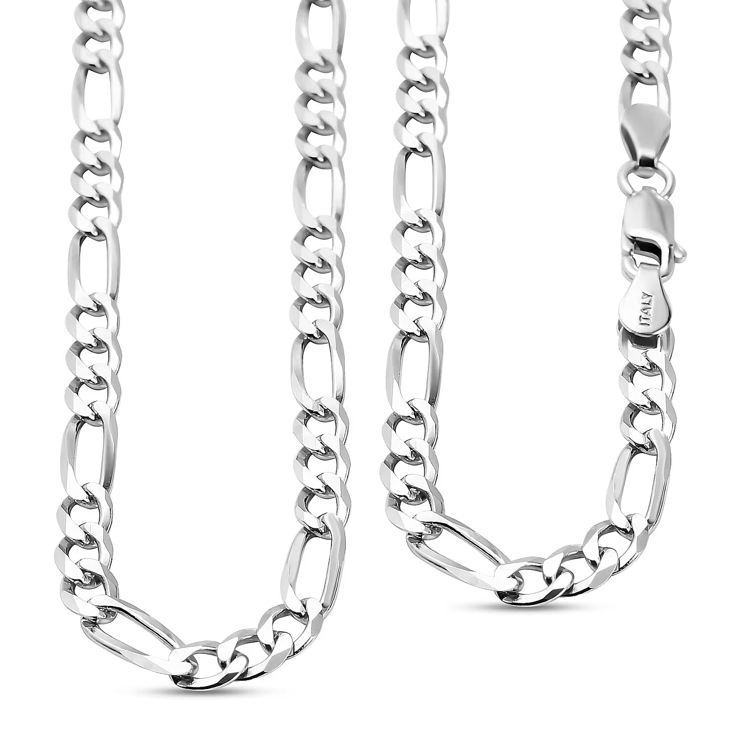 Italian Close Out - Sterling Silver Flat Figaro Necklace With Lobster Clasp (Size - 18) 8025003 0