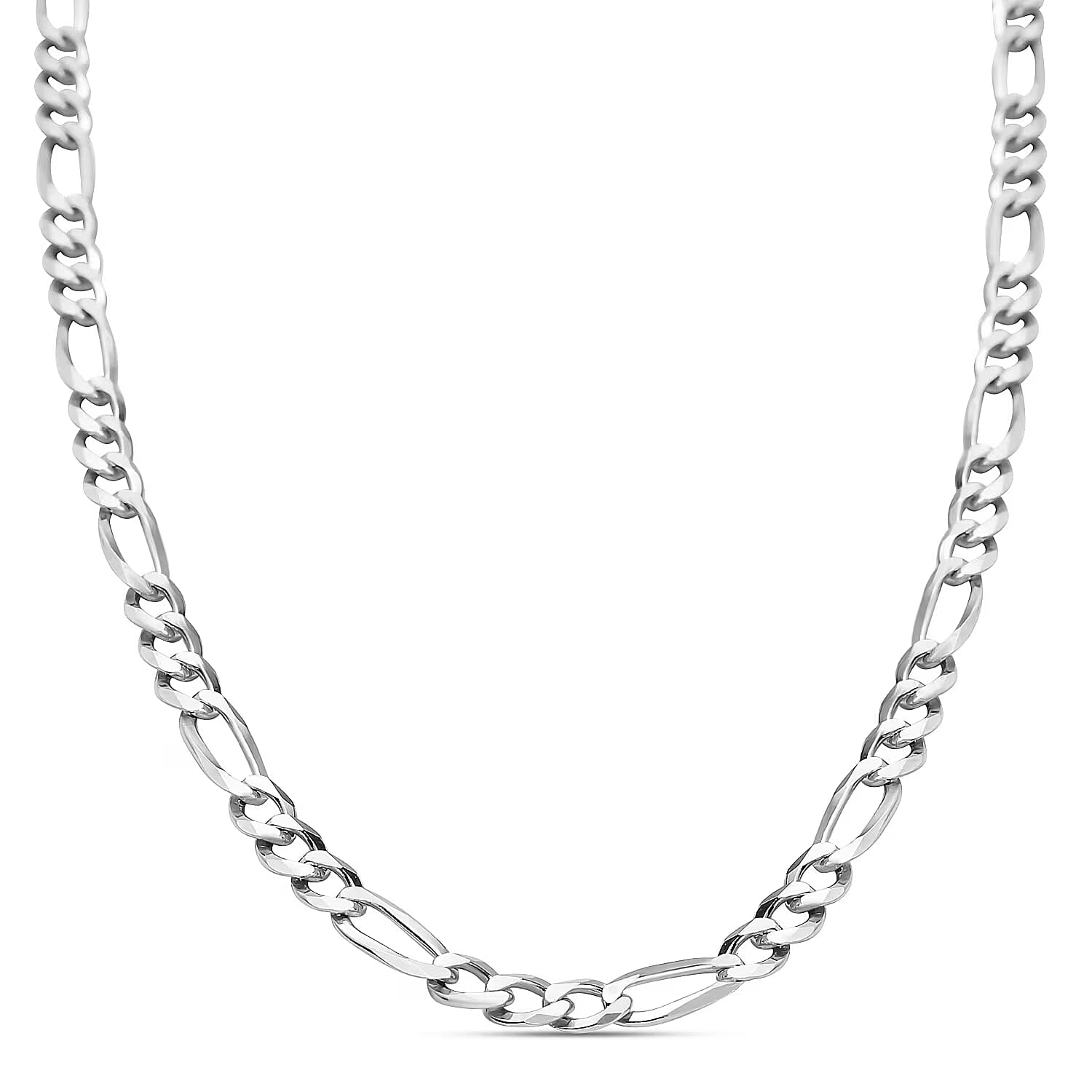 Italian Close Out - Sterling Silver Flat Figaro Necklace With Lobster Clasp (Size - 18) 8025003 1