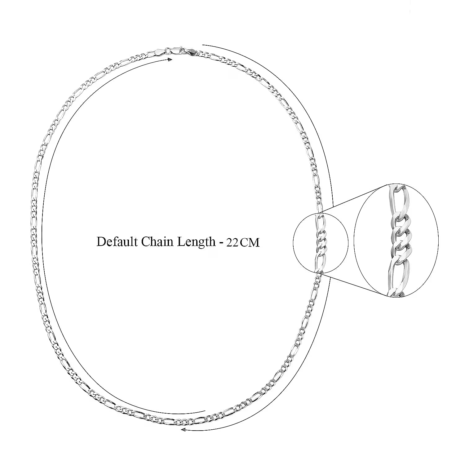 Italian Close Out - Sterling Silver Flat Figaro Necklace With Lobster Clasp (Size - 18) 8025003 3