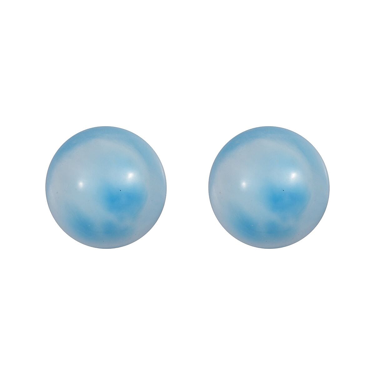 AA Set of 2 Larimar Loose Gemstones in Round Shape (8mm) 4.32 ct. 8025737 0