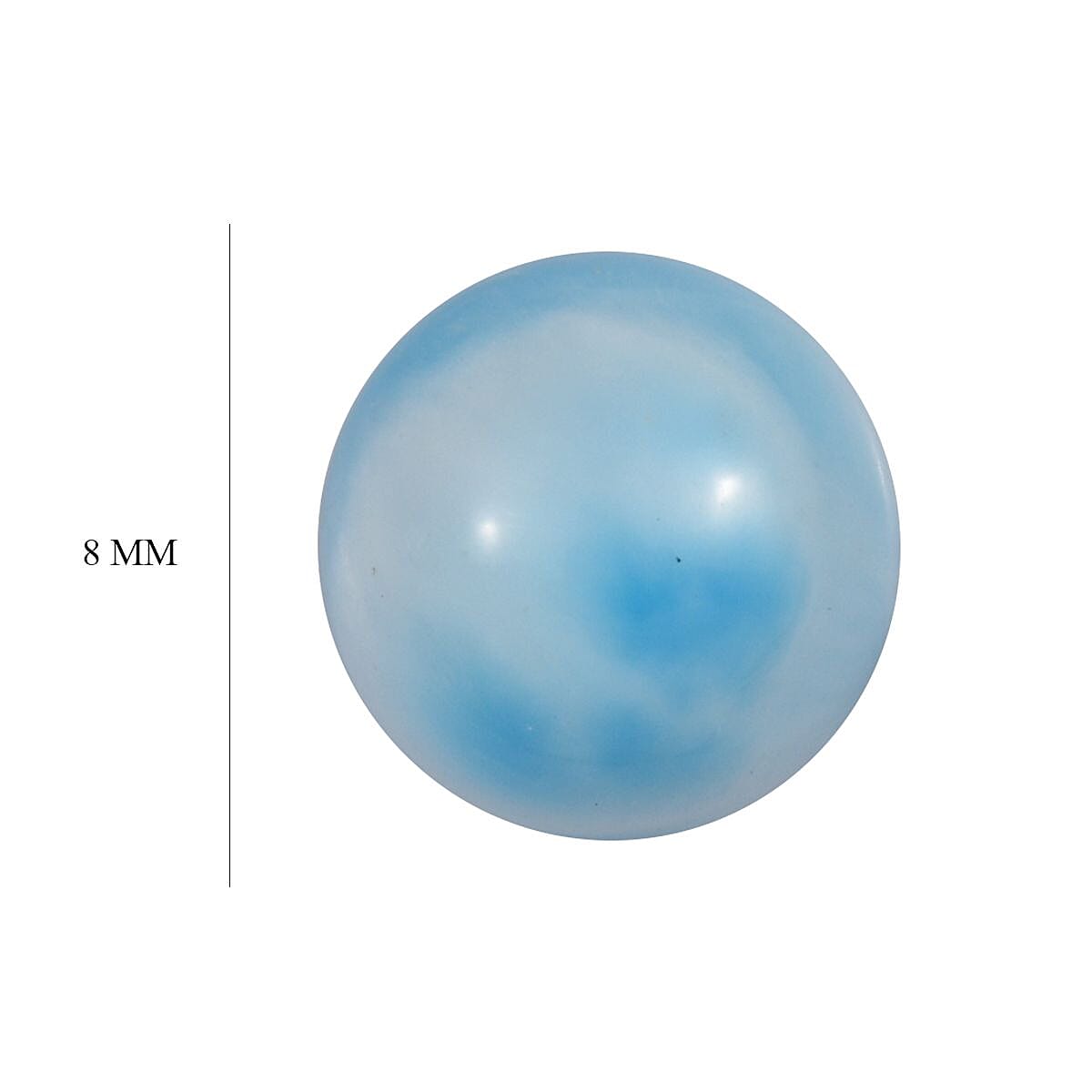AA Set of 2 Larimar Loose Gemstones in Round Shape (8mm) 4.32 ct. 8025737 4