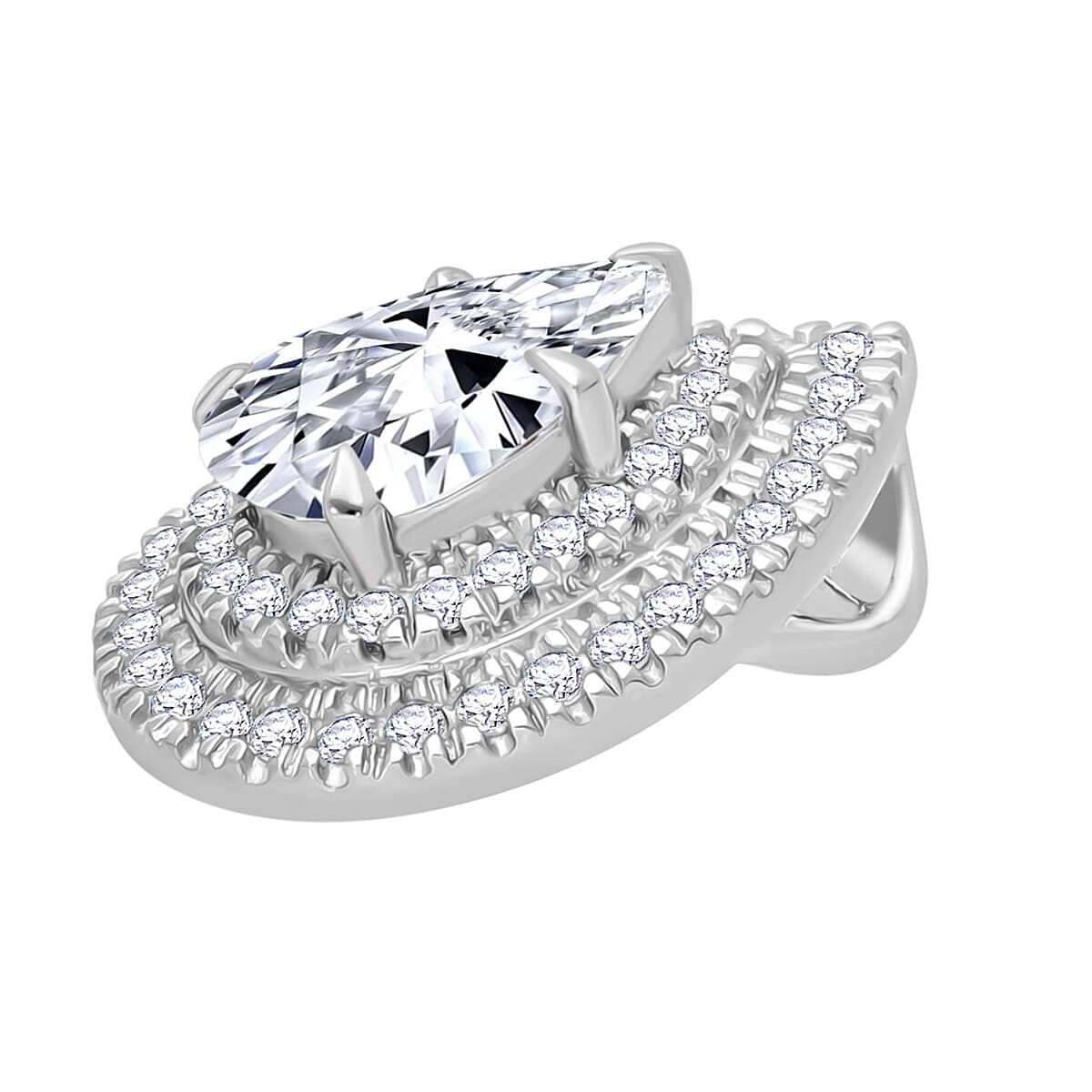 LUXURIANT 1.25 Ct. Lab Grown Diamond Halo Pendant in 950 Platinum, SGL Certified 8026264 2
