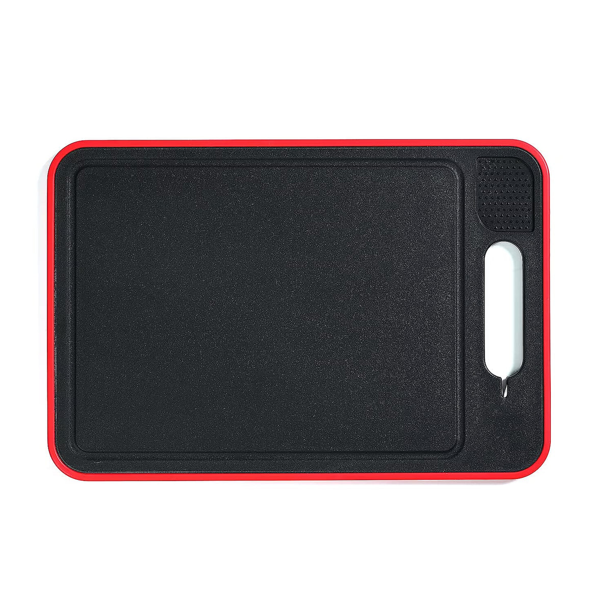 4-in-1 Multi-Purpose Defrosting Cutting Board - Defrosts upto 8 Times Faster, Knife Sharpener &amp; Garlic Grater - Black &amp; Red 8026689 0